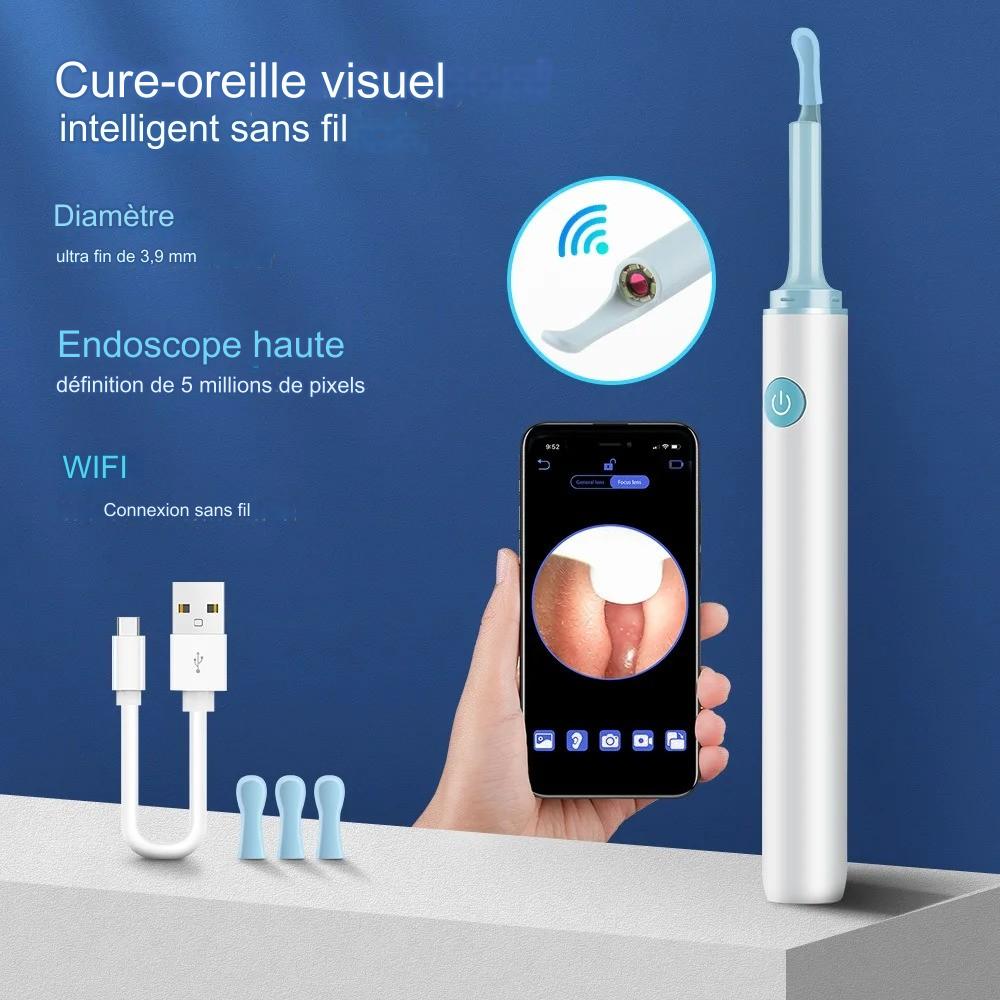 Nettoyeur d'oreille visuel intelligent sans fil